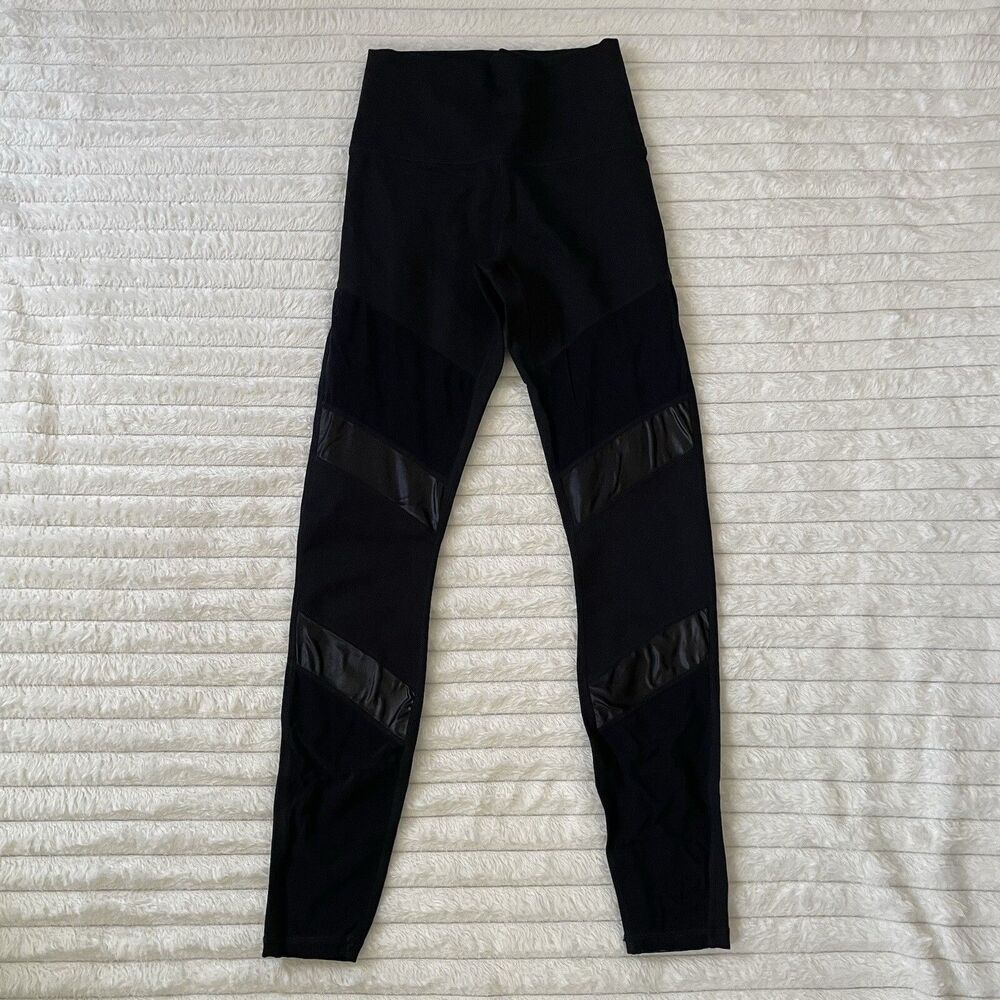 FABLETICS Women’s BLACK MESH POWERHOLD LEGGINGS SIZE XXS Athletic Compression
